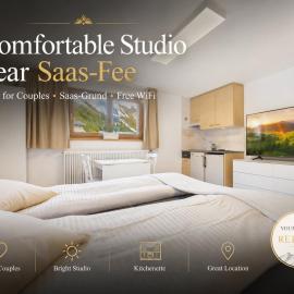 Comfortable studio near Saas-Fee ideal for couples, hotel u gradu Sas-Grund