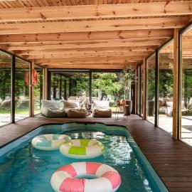 Polana Słowikowa 5 star -domek w górach z całorocznym, podgrzewanym, zadaszonym basenem i z jacuzzi, sauna, basen, plaża, 30 arowy ogród z lasem