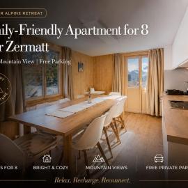 Family-Friendly Apartment for 8 near Zermatt، فندق في راندا
