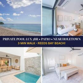 Elegant NEW 3BR Villa with Pool Walk to Beach, hôtel à Saint James