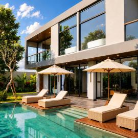 Brown Moon Villa 3-Bedroom Private Pool Retreat in Canggu, hotell i Dalung
