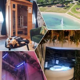 Spa-Sauna-Ciel de pluie tropicale-Champagne Nuit Romantique - Escapade Mâconnaise, hotel sa Mâcon