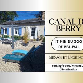 Gîte du Canal de Berry climatisé Beauval 6 personnes, Hotel in Selles-sur-Cher
