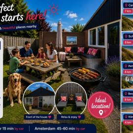 6-persoons huis met omheinde tuin vlakbij strand, hond welkom, hotel in Warmenhuizen