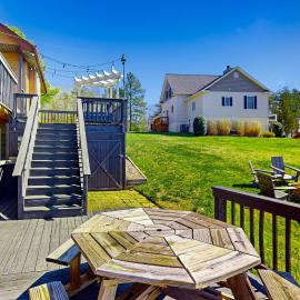 Updated lakefront home & studio with water views, hot tub, dock & game room