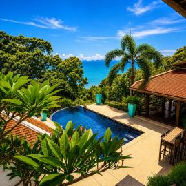 Blue Samui Ocean Villa - 3 Large Ensuite Bedrooms - Private Pool, Jacuzzi Villa & Car with driver - Near Four Seasons - Ocean & Mountains Views