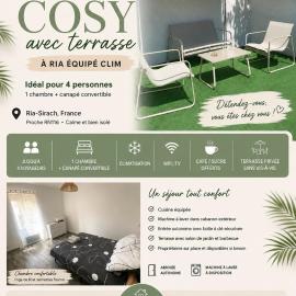 appartement Cosy avec terrasse à Ria équipée Clim