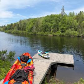 Charming Cottage In a Peaceful Forest & Calm River، فندق في Sainte Béatrix