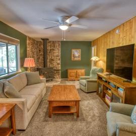 2BR Forest Cabin with Fire Pit BBQ Patio & Games