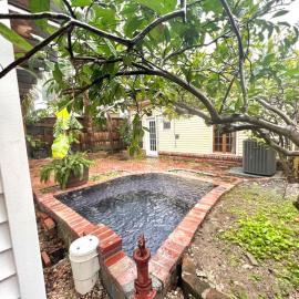 A courtyard garden retreat with splash pool