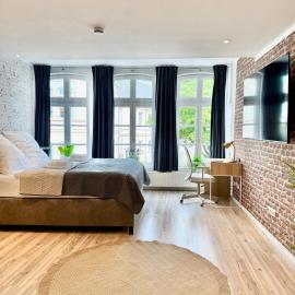 Schloss-Loft komfortables Studio im Altbau mit Schlossblick, Waschmaschine, Küche