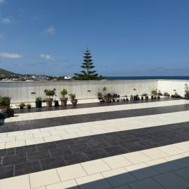 Horizon bleu terrasse vue mer panoramique