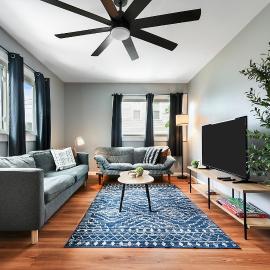 Funky family home: ping pong, workspace & comfort