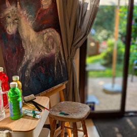 Traumwohnung in der Galerie, Kunst, Garten, Pool, hotel Worpswedében
