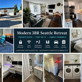 Seattle Modern Stay-3BRSuite Workspace FamilyFriendly