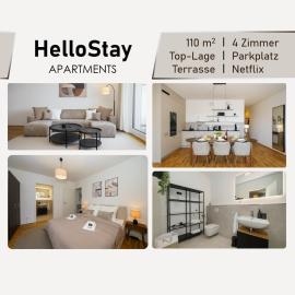 Luxuriöses 4-Zimmer-Apt im Japandi-Stil I Top-Lage I Familienfreundlich I Terrasse I Küche I Netflix I Kostenloser Parkplatz I 110 m2, hotel in Eltville