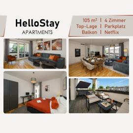Luxuriöses 4-Zimmer-Apt im Boutique-Stil I Top-Lage I Familienfreundlich I Balkon I Küche I Netflix I Kostenloser Parkplatz I 105 m2, hotel in Eltville