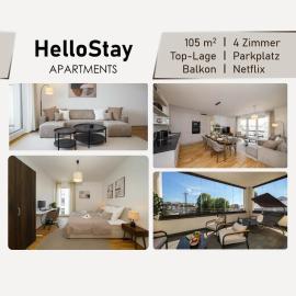 Luxuriöses 4-Zimmer-Apt im Japandi-Stil I Top-Lage I Familienfreundlich I Balkon I Küche I Netflix I Kostenloser Parkplatz I 105 m2, hotel in Eltville
