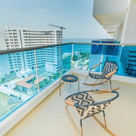 Piso 15 Vista al Mar, Samaria Club de Playa, 4 Piscinas y 8 Jacuzzis – hotel w mieście Gaira