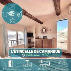 L'étincelle de Camargue, Plage et centre à pied