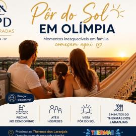 Ap de Temporada Olímpia, Vista Pôr do Sol,Piscina, 5 min até Thermas dos laranjais