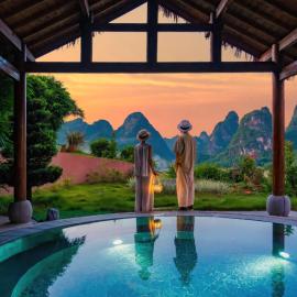 YUNORA Yangshuo - A Floating Wellness Sanctuary with Hot Springs, Yoga & Panoramic Mountain Views, hotel a Gaotian