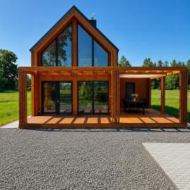 Polesie slow life, bez sąsiadów , nowoczesny domek z tarasem w pobliżu jezior i Poleskiego Parku Narodowego , sauna , jacuzzi, WiFi, hotel en Dominiczyn
