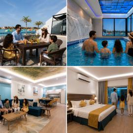 شاليه بورا بورا ارضي بمسبح خاص شاطئ البردايس للعائلات فقط, hotel in Durat Alarous