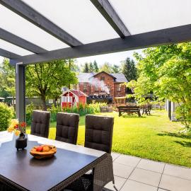 Ferienhaus Bimmelbahn- Familienferienhaus 100 m am Dampflokbahnhof Sauna Trampolin Spielezimmer
