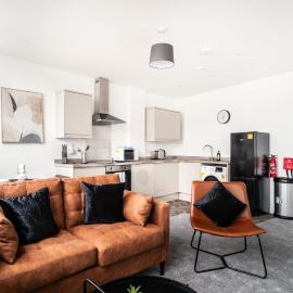 Modern 1BR Near Wrexham Stadium & City Centre