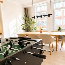 Bright central city apartment up to 12 people with tablefootball