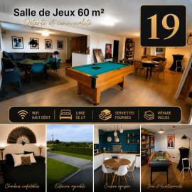 Le 19 - Salle de jeux 60 M2 - 8 personnes - 3 chambres, hotel in Bussière-Dunoise