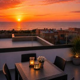 Boho Chic Apartment - Walk to Beach, Rooftop, Workspace, Free Parking & AC, hotel in Imi Ouaddar