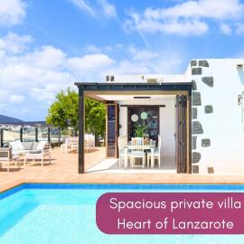 Spacious Private Villa up to 16 - Casa Quintero Yaiza - Volcano, Timanfaya park, Bodega & South Beaches - Heated Pool - Game Room - Charcoal grill
