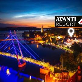 Avanti Resort Mikołajki , w centrum przy jeziorze i promenadzie, śniadanie , obiad lub obiadokolacja