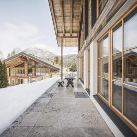 Modern chalet in the willow roof
