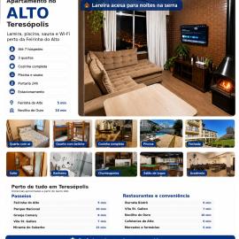 Apartamento com Lareira a 5 Min da Feirinha do Alto - Piscina e Sauna, hotel in Teresópolis