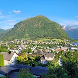 Room, kitchen and living room in Engeset, Hotel in Volda