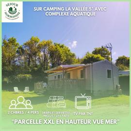 Séjour Normandie - Houlgate - Mobilhome confort VUE MER 2ch-4p avec TV & linge - Camping 5 étoiles - 197, hotel in Houlgate