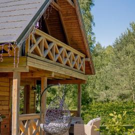 Siedlisko Modrej Czapli. Domki na Kaszubach