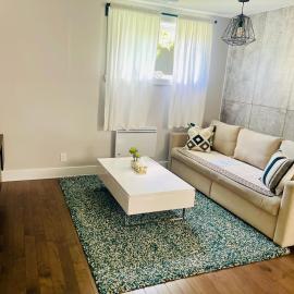 Modern 2BR Suite - 3 Beds- Sleeps 6 - Free Parking - Near Montreal, מלון בלונגויי
