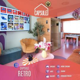 Capsule Retro Balnéo - Sauna - Billard -Switch 2, hotel v destinácii Limelette