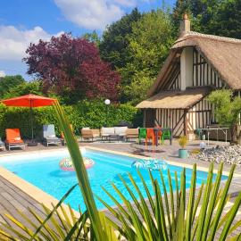 Maison Normande, Piscine chauffée, à quelques minutes de la mer et de Deauville, Houlgate, Cabourg