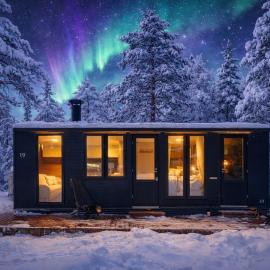 Lapland Landscape Cabin with Nature View, Sauna, Fireplace and Kitchen, Saariselka, Tankavaara, Gold Village, hotel en Tankavaara