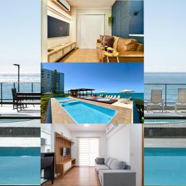 Aptos Pé na Areia Condomínio Resort Completo com Piscina Sala de Jogos, Brinquedoteca, Playground e Portaria 24H 2 Quartos com Ar-Condicionado, Churrasqueira Privativa Reserve Agora e Viva essa Experiência, hotel in Barra Velha