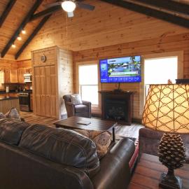 Magical Memories Brand New Veranda Level Cabin Overlooking Pond in Heart of Bryson City