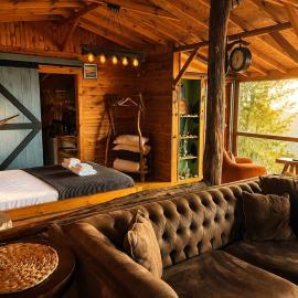 Chalet with nature and lake views with private pool