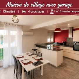 Maison avec garage climatisée à 10 min des plages 4 couchages