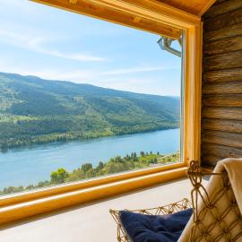 Architect designed sleeping box in barn