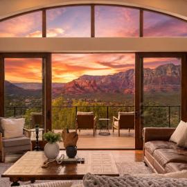 NEW - Tuscan Red Rock Overlook - Spectacular Views 2 Pools Waterfalls Fire Features Spa Sauna Massage Chairs & Salt Room